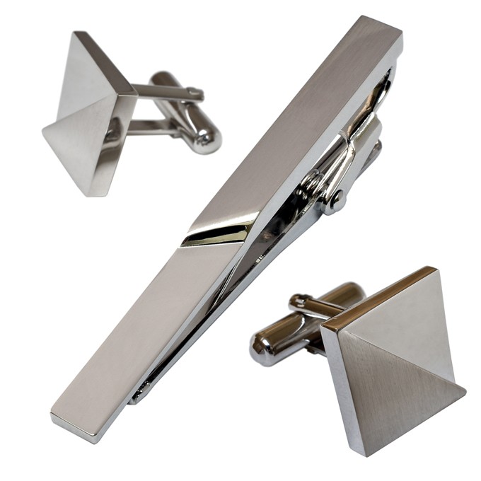 カフス ネクタイピン セット 結婚式 ジオメトリック 日本製 真鍮