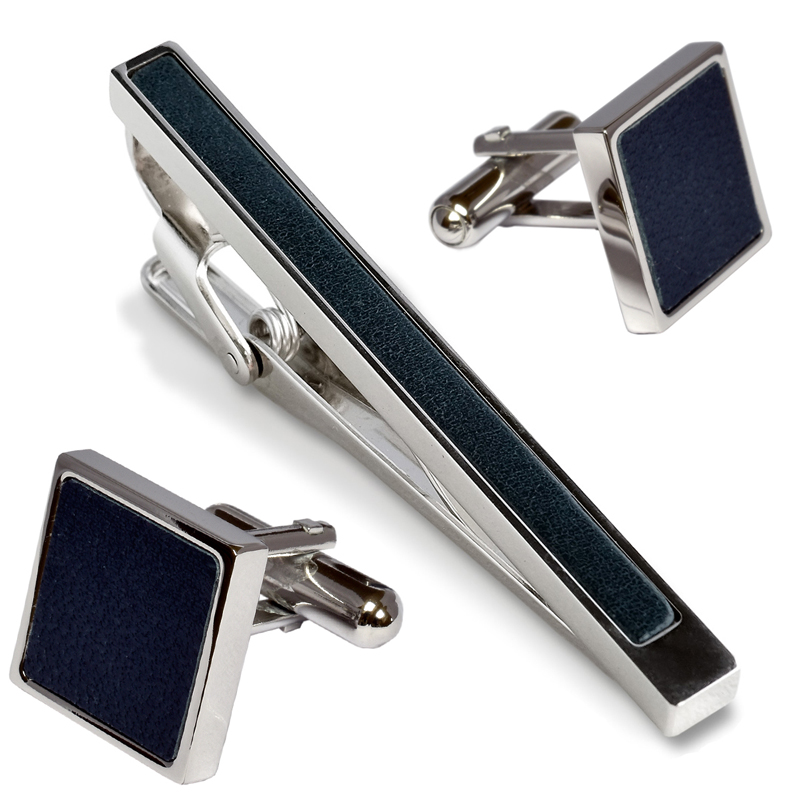 カフス ネクタイピン セット 名入れ 本革 結婚式 日本製 真鍮 シンプル