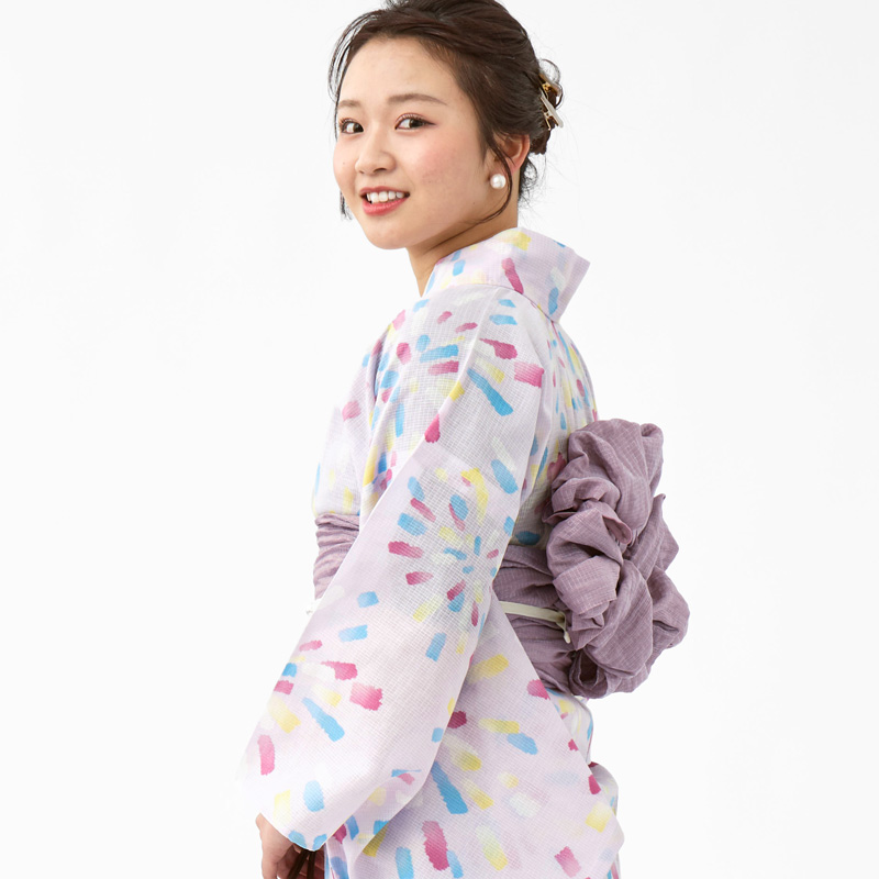 BOTAN 二部式浴衣 3点 セット 帯 下駄 花柄 簡単 セパレート 浴衣