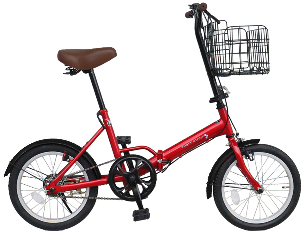アイジュサイクル 折りたたみ自転車 16インチ 1段ギア 折りたたみカゴ
