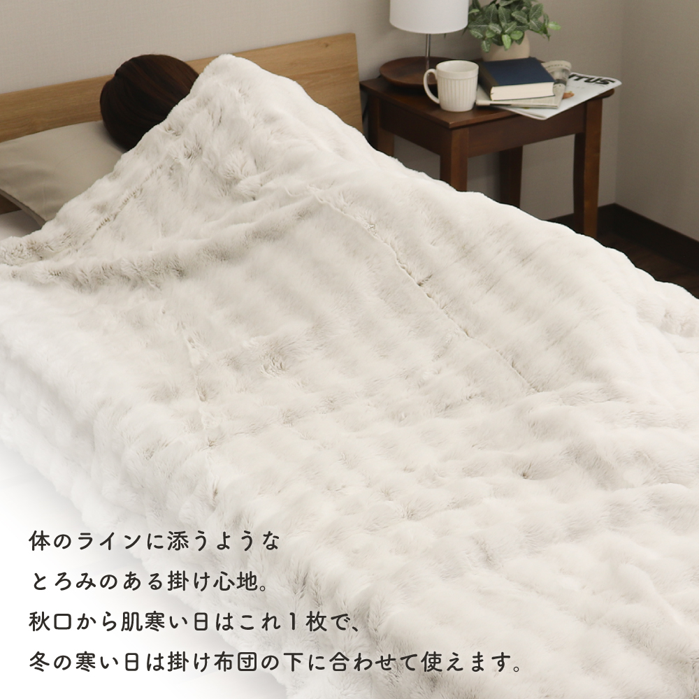 二枚合わせプレミアムタッチ毛布 シングルサイズ 約140×200cm