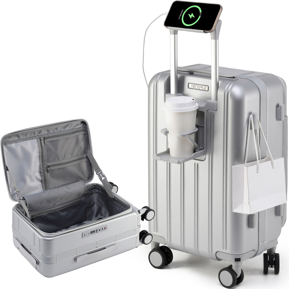 最新式デザイン！スーツケース フロントオープン 片開き キャリー