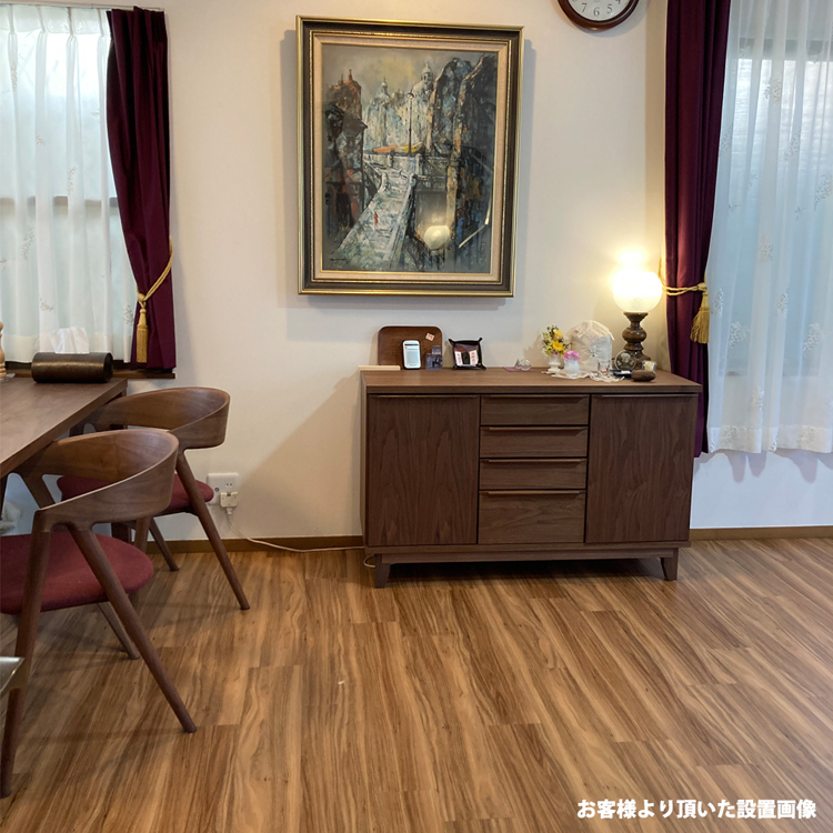 ウォールナット サイドボード 120 キャビネット 天然木 無垢 リビング