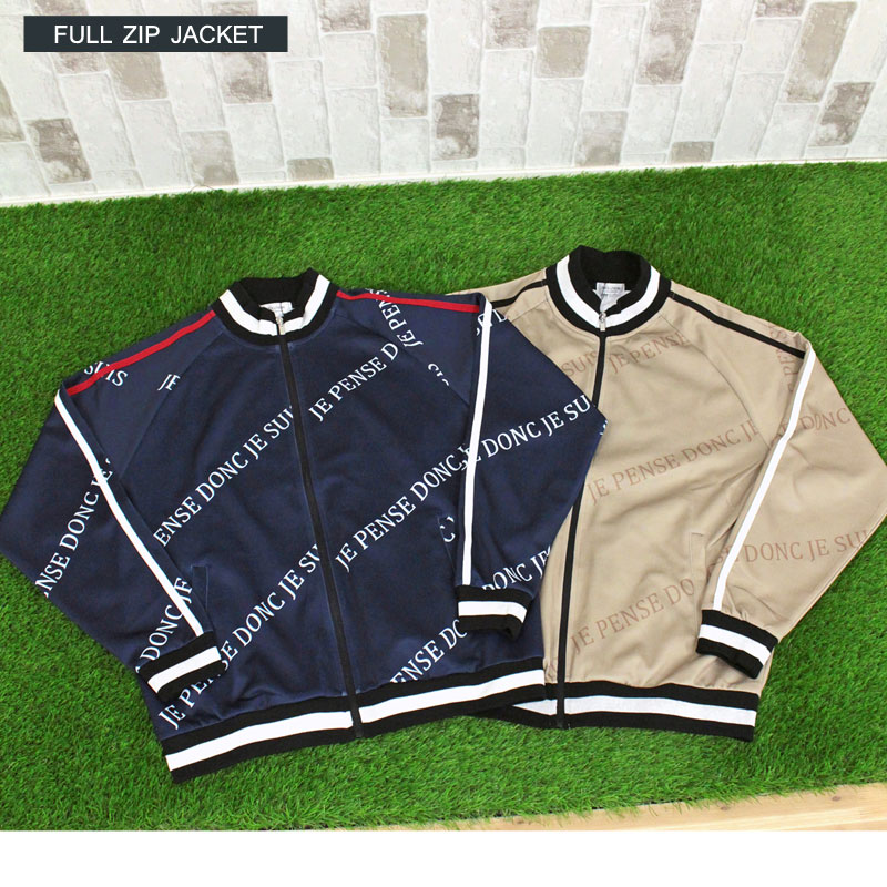 ゴルフウェア セットアップ メンズ 上下セット 総柄ロゴ ゴルフパンツ