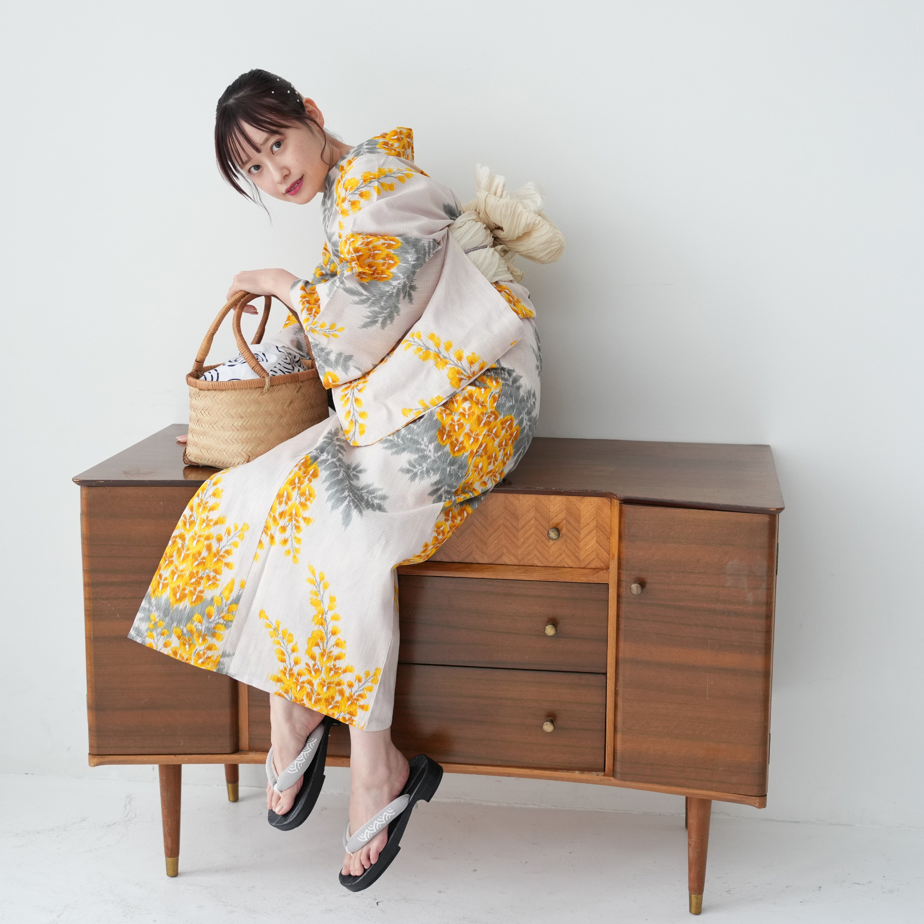 utatane 浴衣 レディース セット 3点セット（浴衣 帯 下駄）utatane