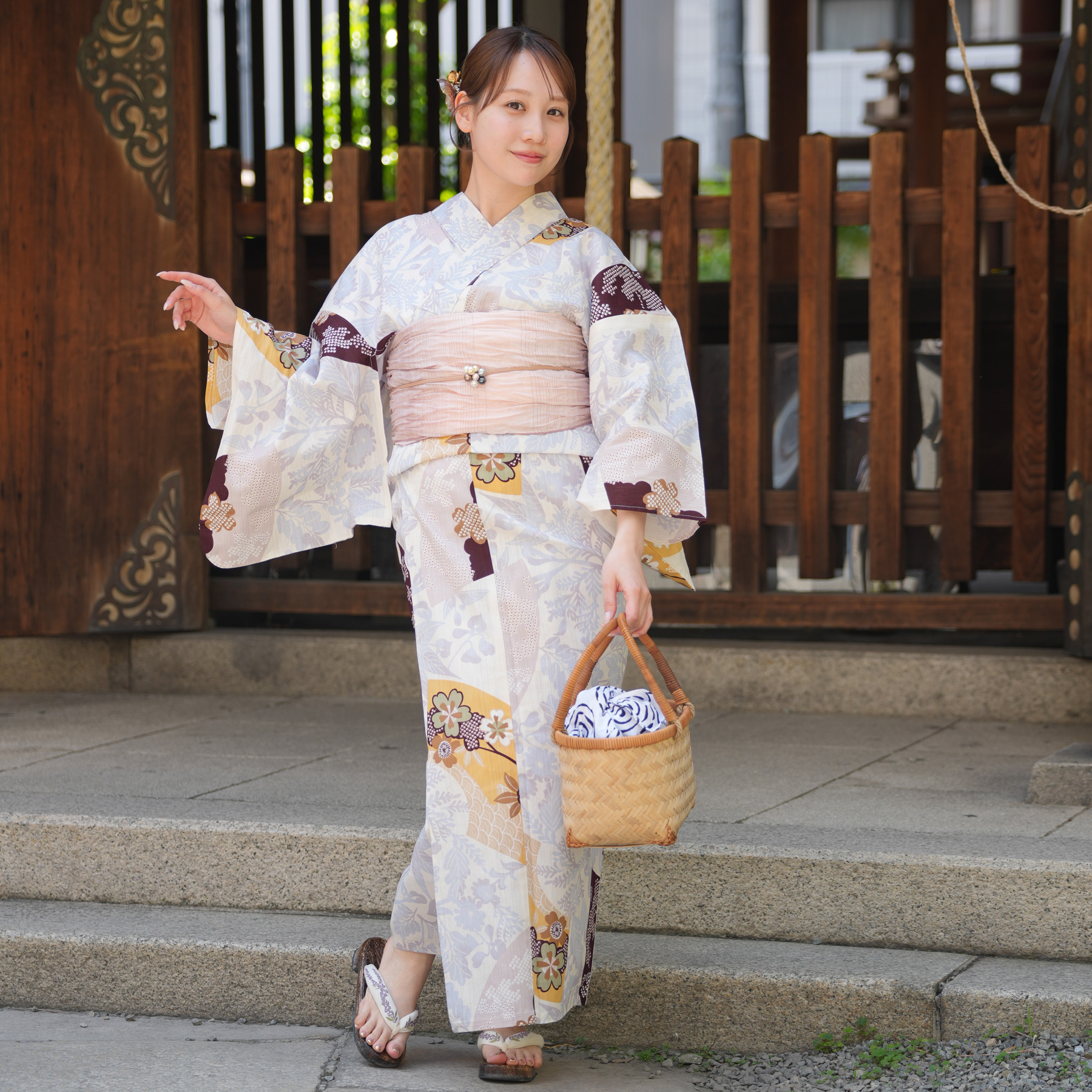 utatane 浴衣 レディース セット 高級変わり織 浴衣3点セット 山吹色の