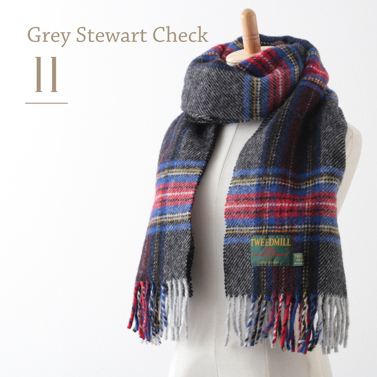 TWEED MILL（ツイードミル） 183×48cm マフラー ストール スカーフ 12