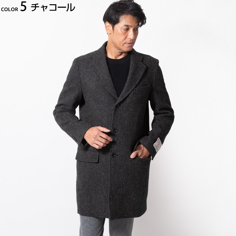 MR.OLIVE HARRIS TWEED ダブルチェスターコート S