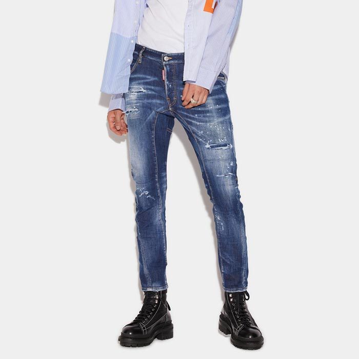DSQUARED2（ディースクエアード） S74LB1043 Dark Ripped Blue Wash