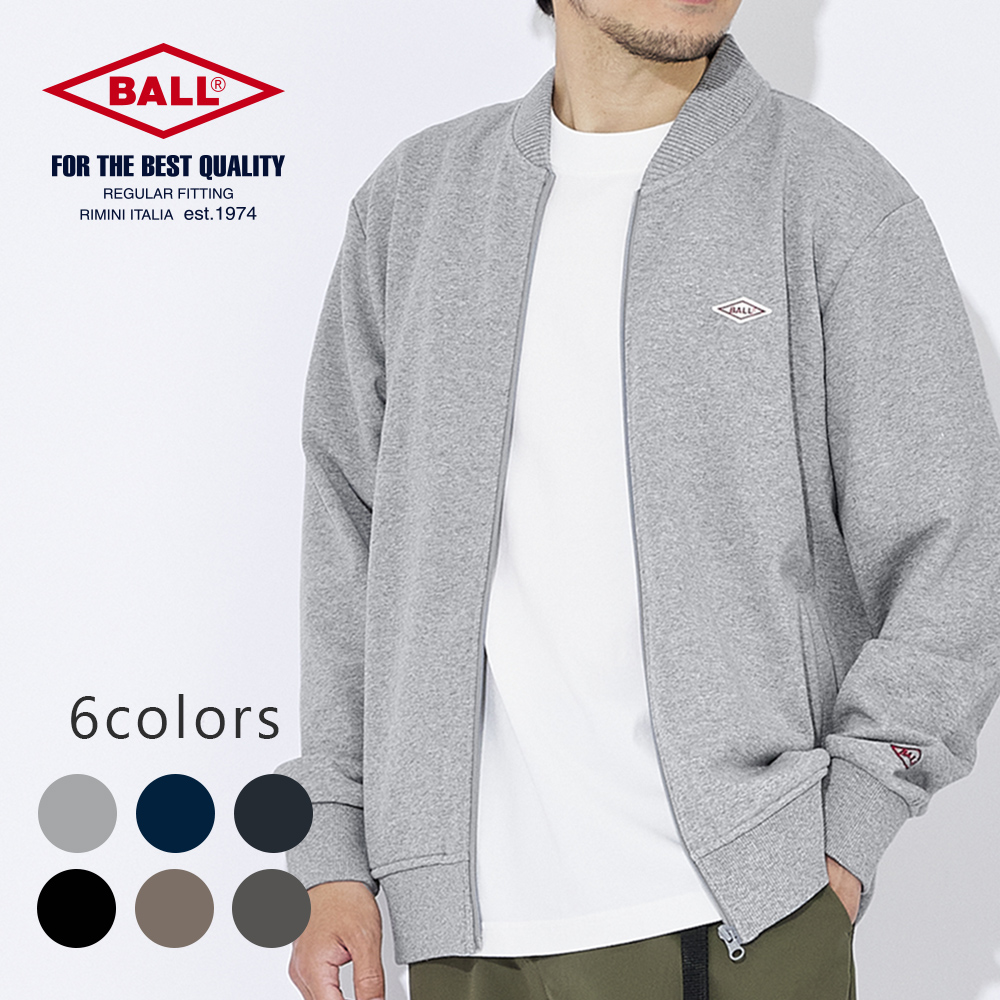 BALL MA-1ジャケット メンズ ロゴ 裏毛 スウェット カジュアル ロゴ