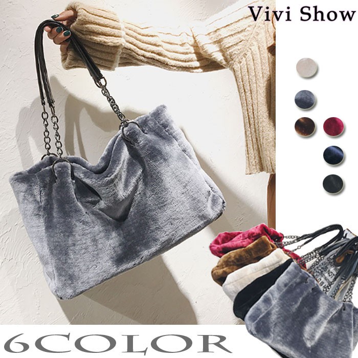 ファートートバッグ レディース ファーバッグ トートバッグ ショルダー