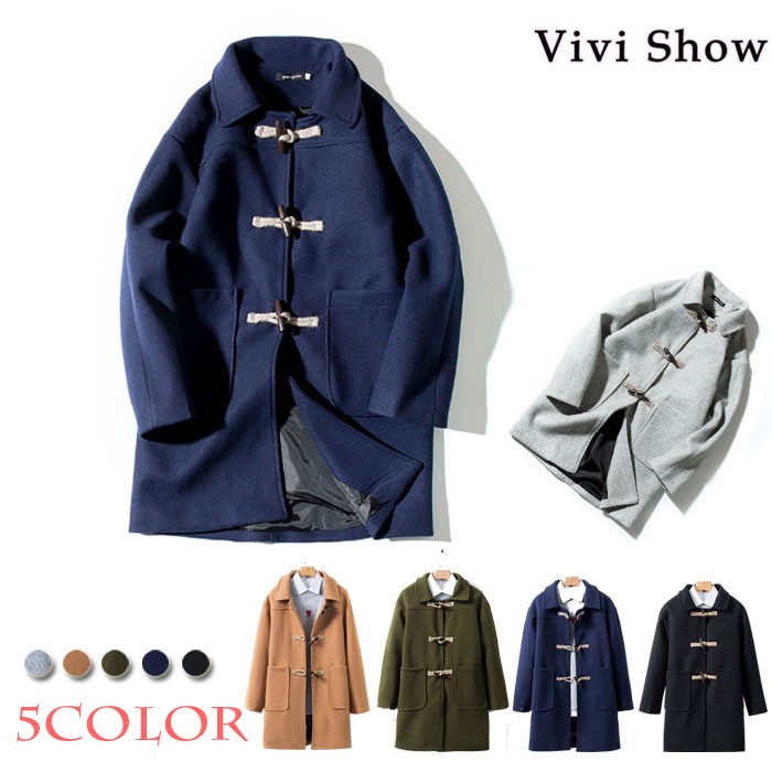 ダッフルコート メンズ メルトン ロングコート : VIVISHOW - 通販