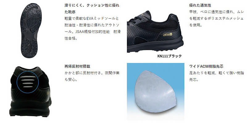 シモン 安全靴 Simon KN111 ブラック 22.0-23.5cm EEE JSAA規格 A種