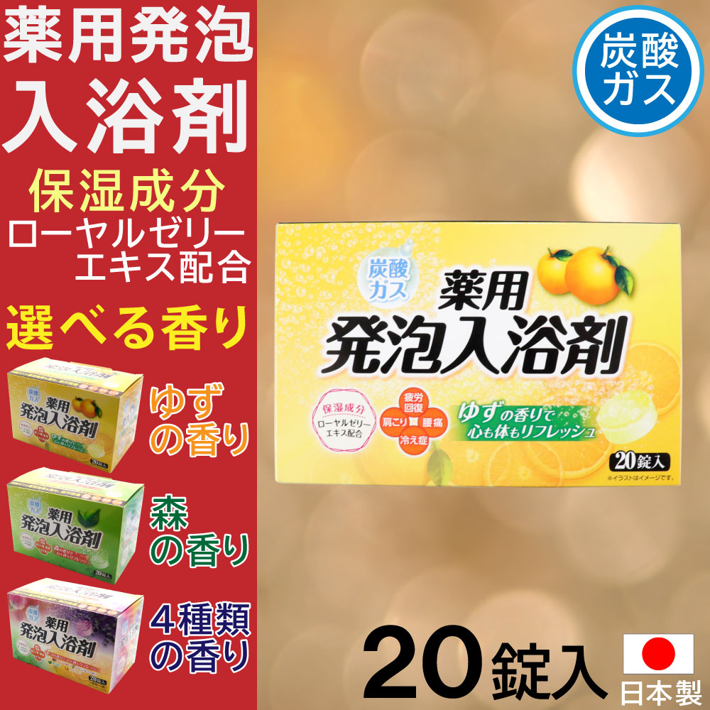 ライオンケミカル 入浴剤 炭酸ガス 薬用発泡入浴剤 20錠入 ゆずの香り