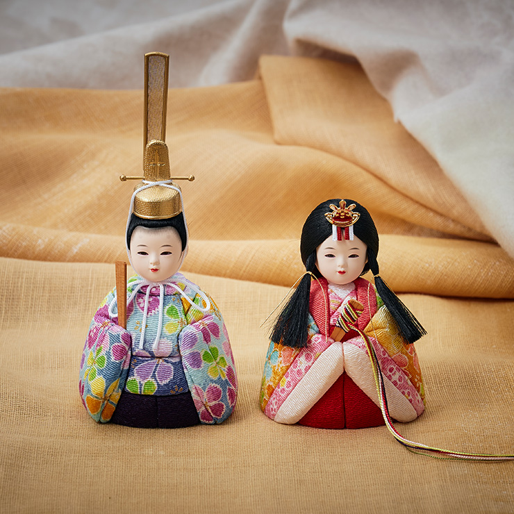 smart-i 雛人形 木目込み 木製 コンパクト ひな人形 ふたば 二段 日本