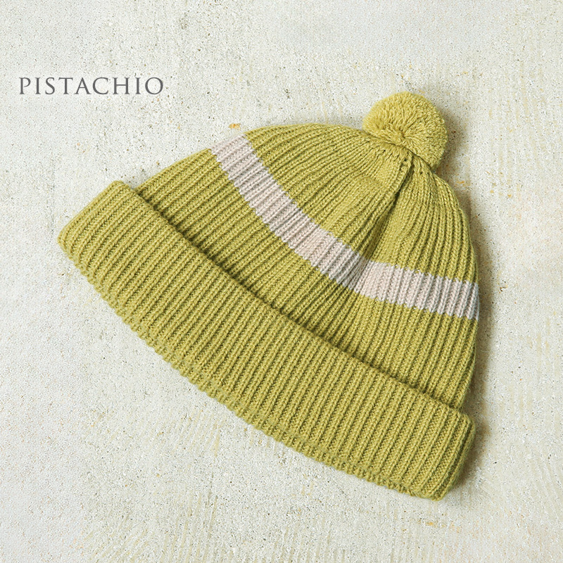 ROTOTO（ロトト） R5113 STRIPE POMPOM BEANIE ストライプ ポンポン