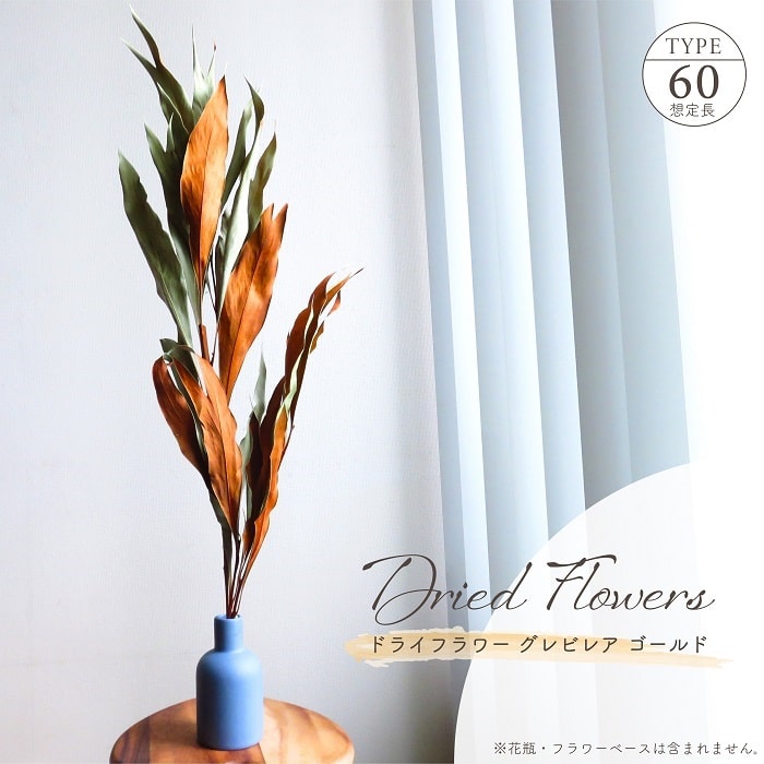 ドライフラワー グレビレア ゴールド 全長約60cm 天然素材 ナチュラル