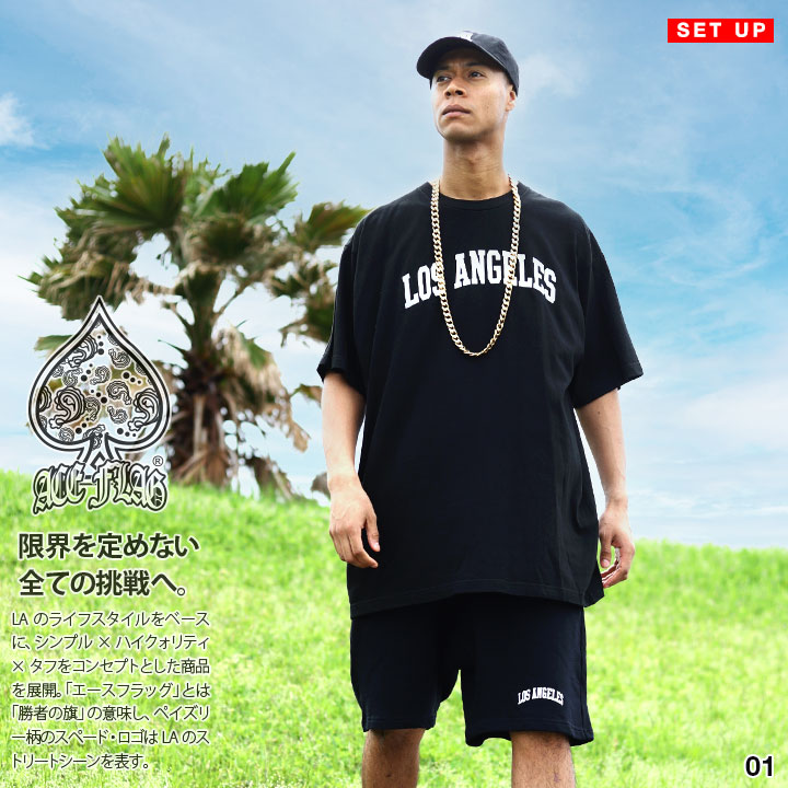ACEFLAG（エースフラッグ） 上下セット 半袖 ブランド Tシャツ LA