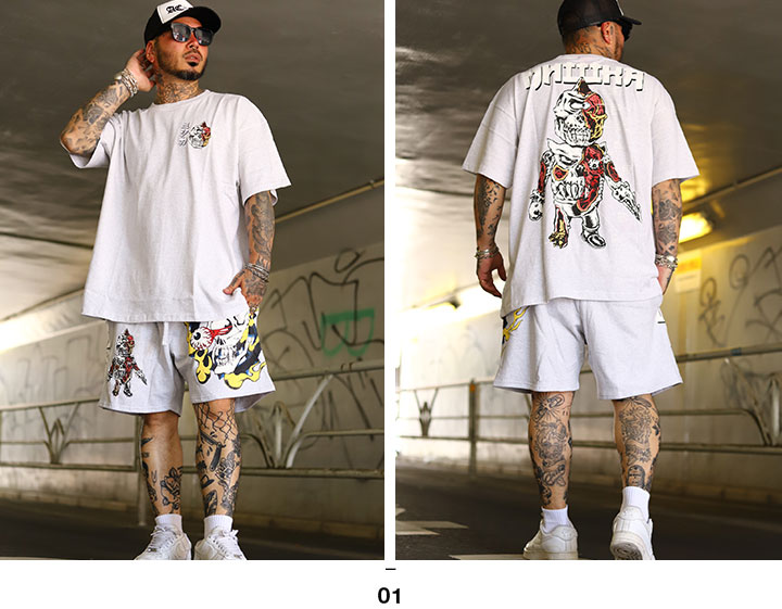 MISHKA（ミシカ） 上下セット 半袖 ブランド Tシャツ ハーフパンツ