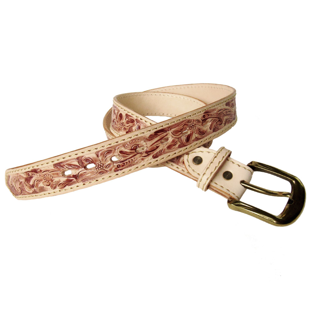 カービングベルト 本革 レザー ハンドメイド 手彫り ナチュラル/ダーク