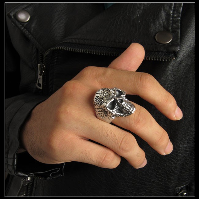 メンズリング タトゥースカルシルバーリング シルバー925 指輪（ID