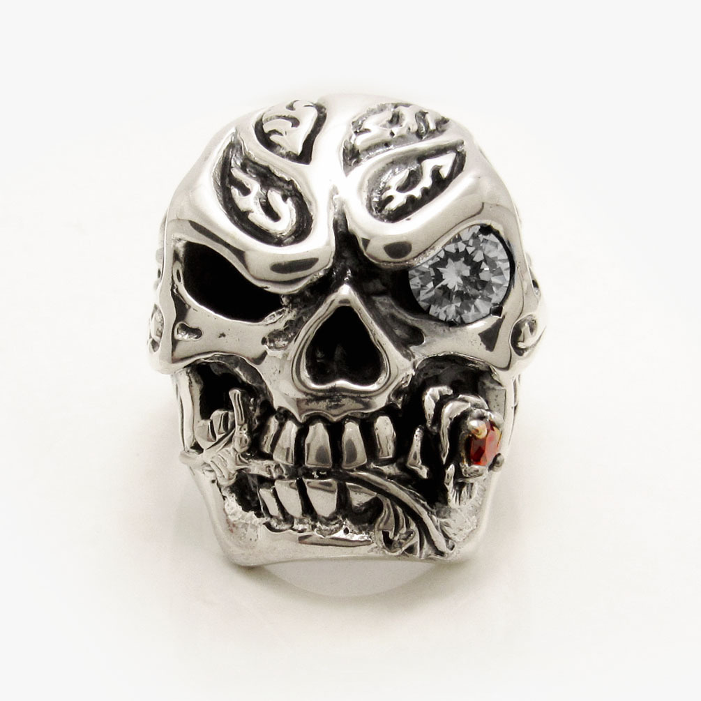 メンズシルバーリング スカルリング 指輪 シルバー925 髑髏（ID