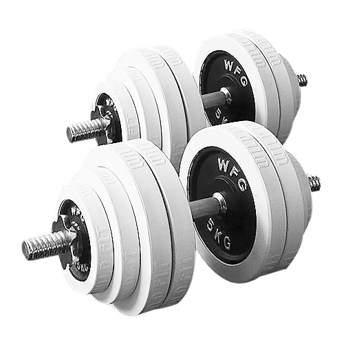 WILD FIT（ワイルドフィット） ダンベルセット 60kg 白ラバー / 筋トレ