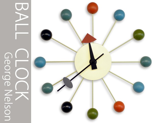 George Nelson（ジョージ・ネルソン） 壁掛け時計 ボールクロック リ
