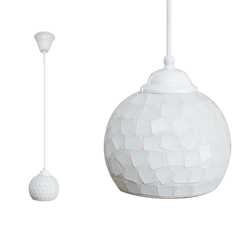 ペンダントライト モザイク ガラス 1灯 E17 タイル 照明器具 LED 北欧