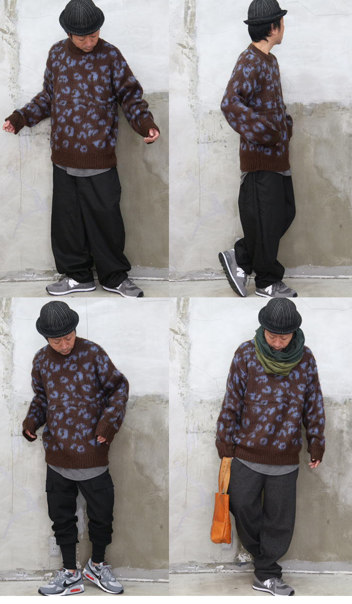 レオパード柄シャギービッグニット シャギーニット メンズ レオパード