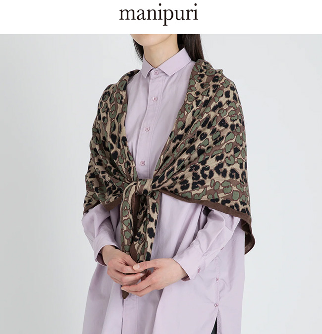manipuri マニプリ ＜ウールシルクストールヘリンボーン織120