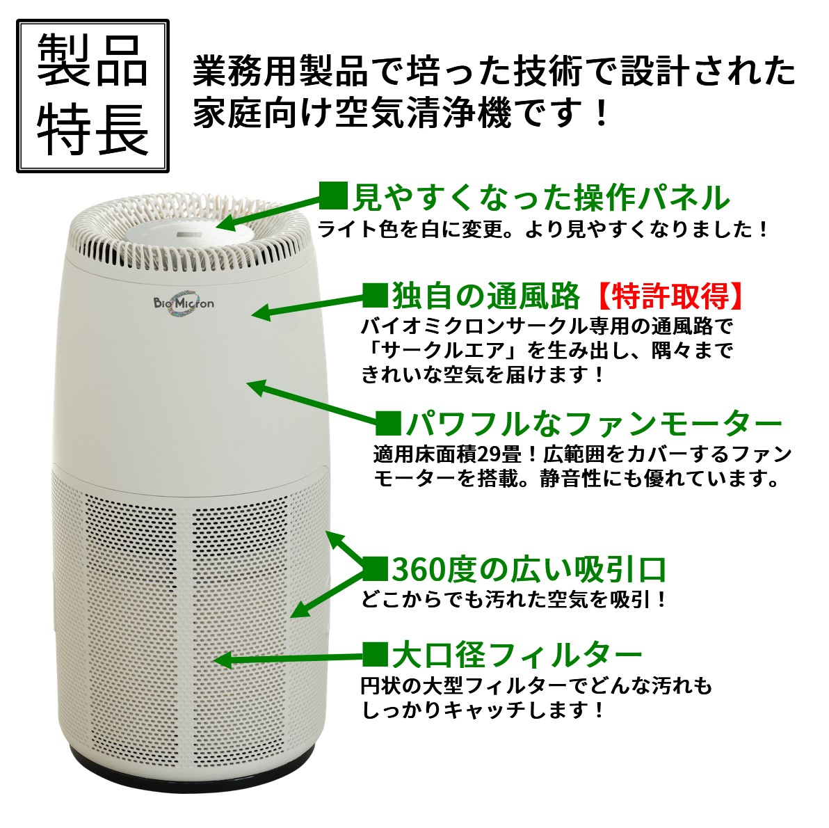 バイオミクロン 空気清浄機 バイオミクロンサークル 菌 ウイルス 総合
