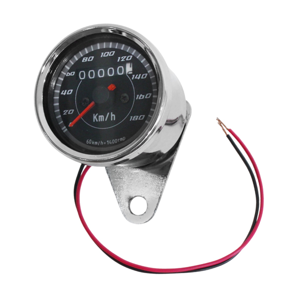 LED ミニ スピード メーター 機械式 180km 12V ブラックパネル APE