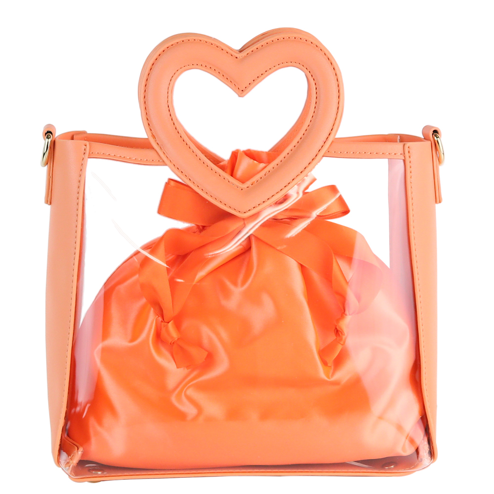 痛バッグ ハート ぬいぐるみ ハンドバッグ ショルダーバッグ ビニール
