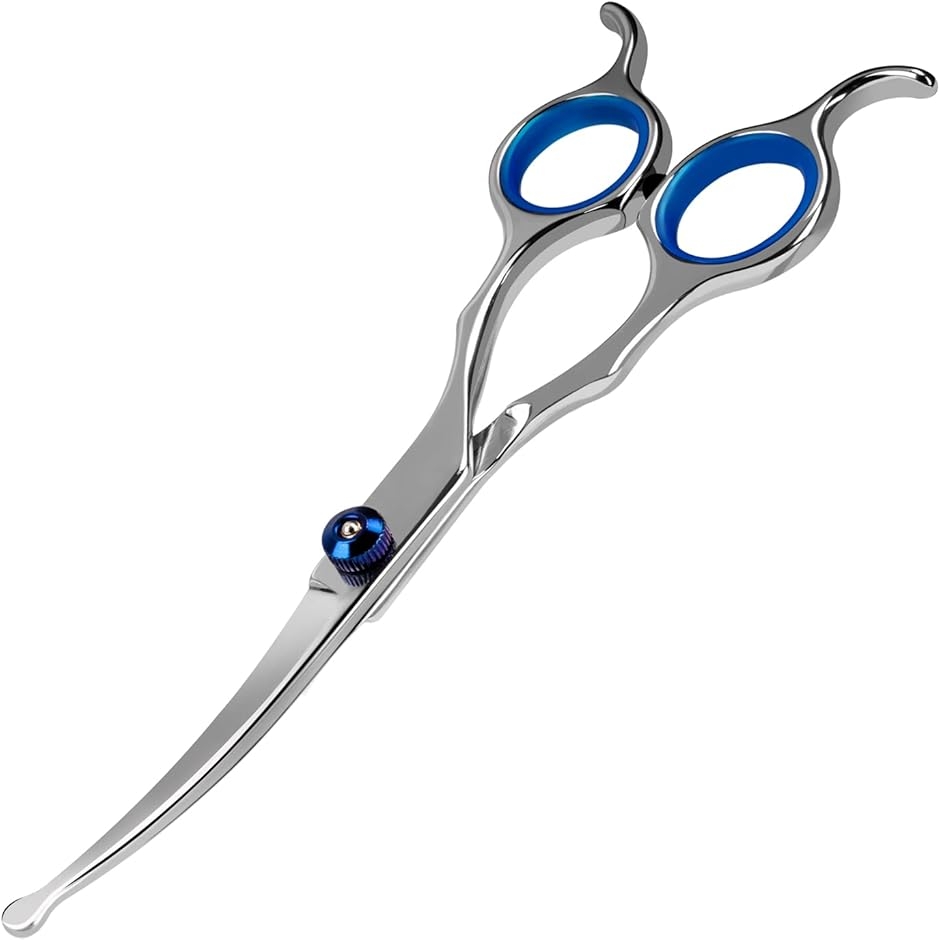 犬猫 トリミングシザー 曲がった刃 下向き＆上向き兼用 丸い先端 安全