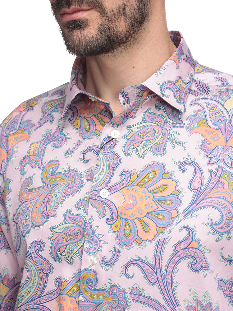 ETRO（エトロ） 綿100％ ペイズリー柄 長袖 シャツ メンズ