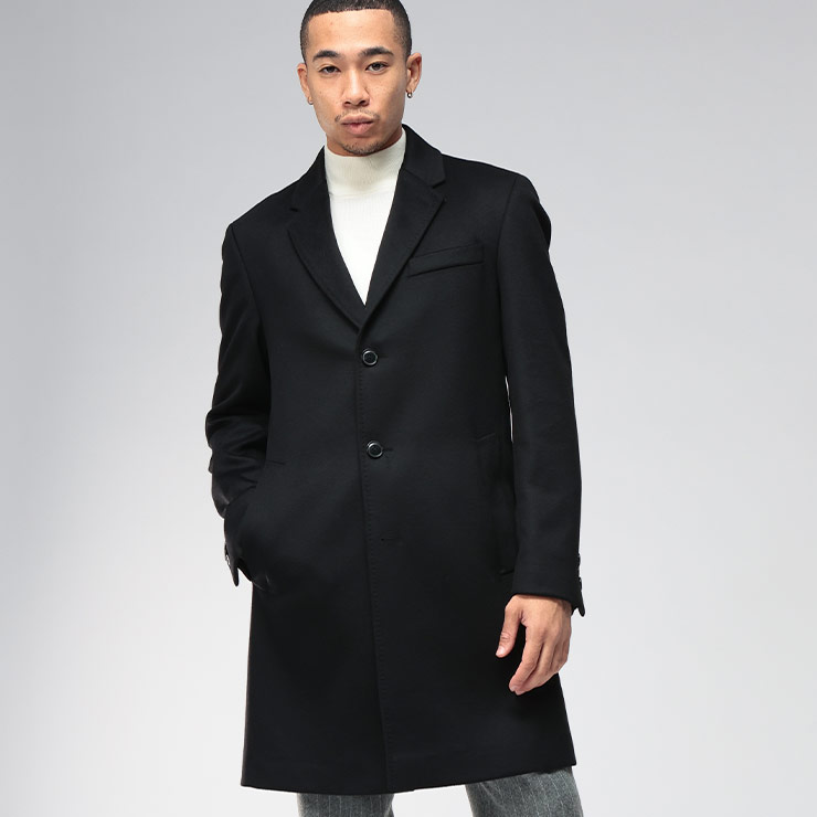 HUGO BOSS（ヒューゴ・ボス） コート メンズ カシミヤ混 段返り 3つ