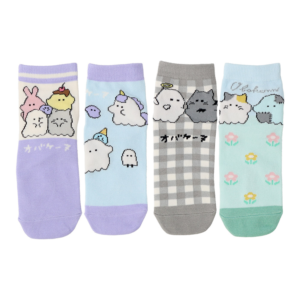 キャラクターソックス 4足セット 19cm-24cm ハッピーバッグ オバケーヌ