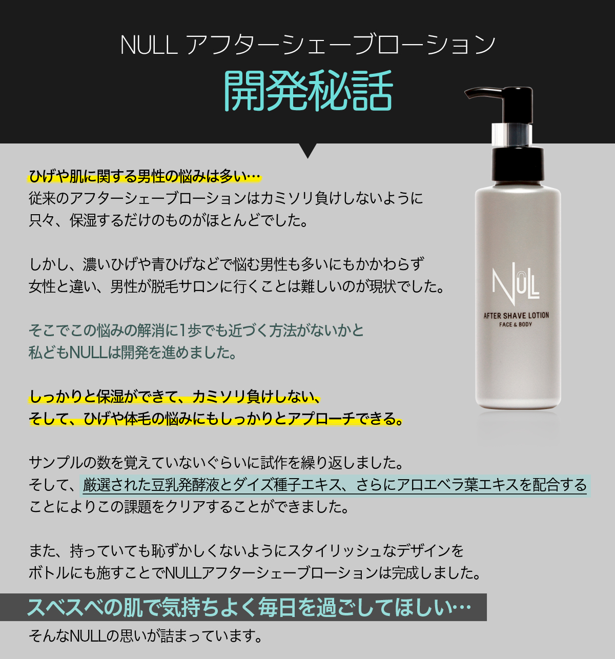 NULL（ヌル） 化粧水 メンズ 美容液 男性 アフターシェーブローション