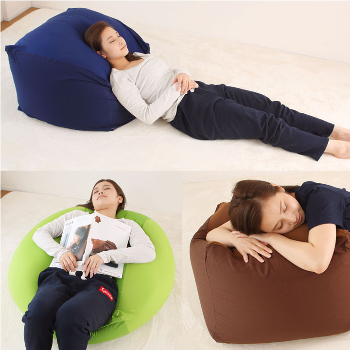 ビーズクッション クッション Lサイズ カバー付き 60×60×40cm ビーズ