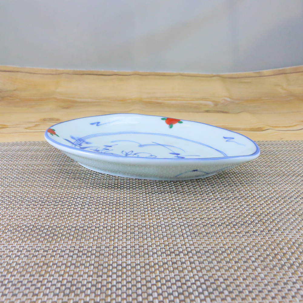 焼き物皿 美濃焼 楕円皿 赤絵うさぎ雲形皿（小）（5枚セット） 魚 串