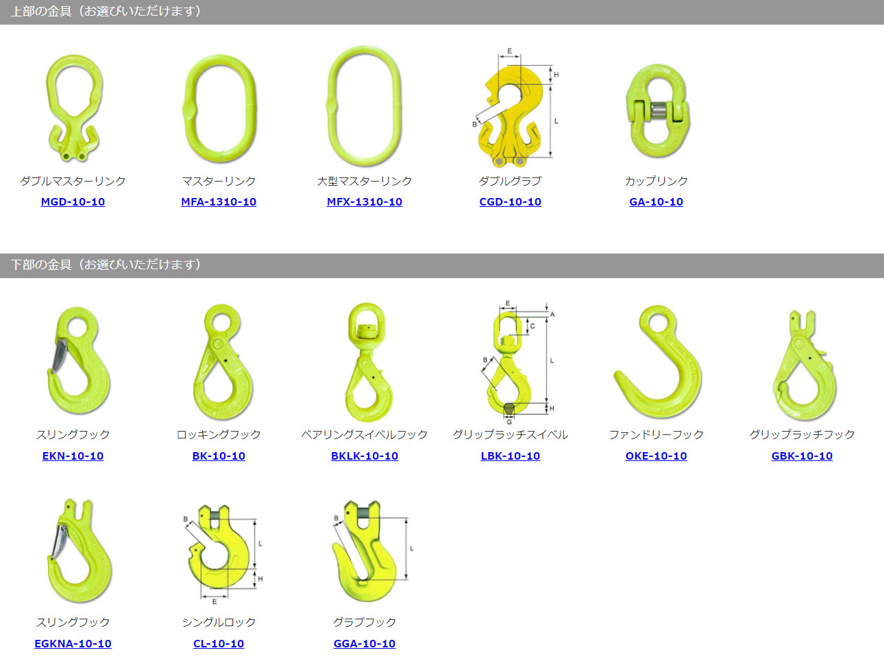 チェーンスリング 2本吊り 10mm マーテック オーダーメイド 使用荷重