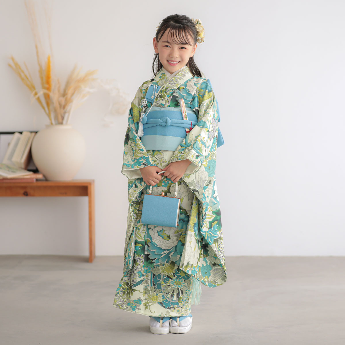 七五三 7歳着物 レンタル フルセット 式部クラシック ブランド着物 薄