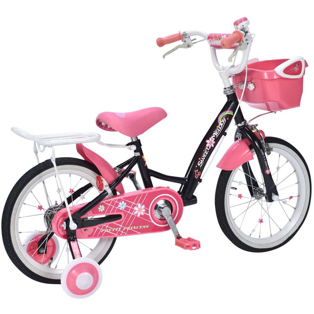 子供用自転車16 補助輪付 女の子用 MD-12 こども 自転車 キッズバイク