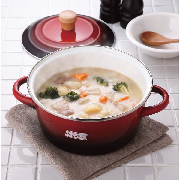ルバーニ ホーロー両手鍋（20cm）レッド | シャディギフトモール
