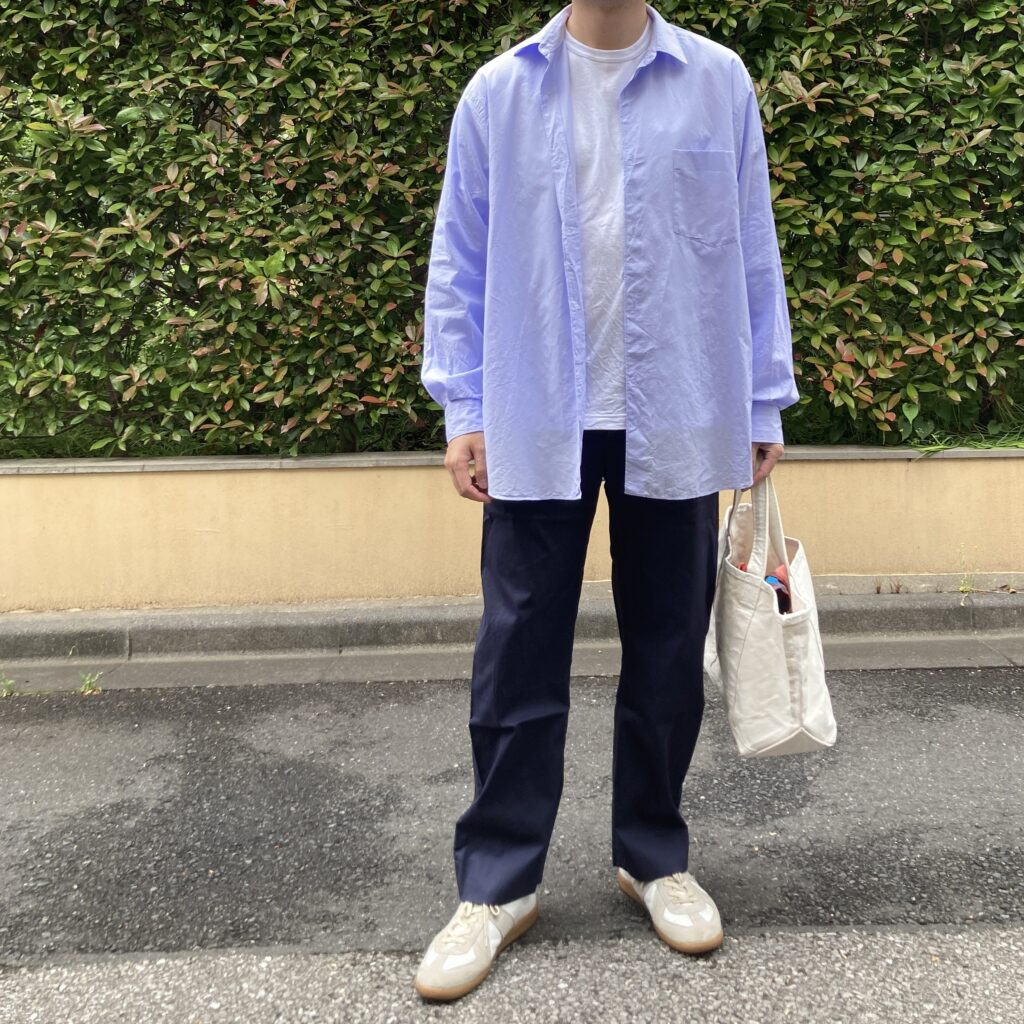 2023SSのCOMOLIシャツ サックスを買ってみた【サイズ感と