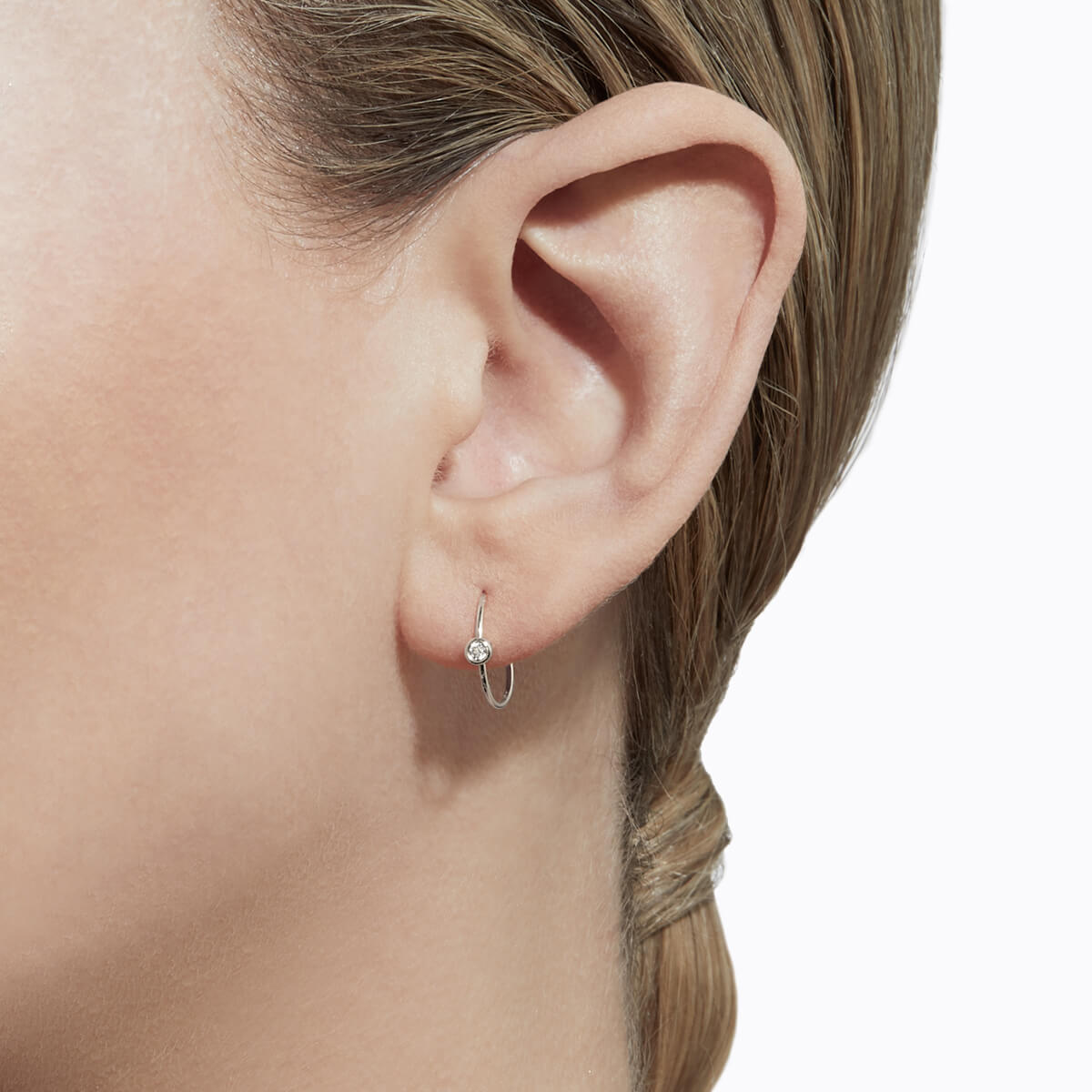 One-Stone Hoop Pierce 01 - SHIHARA