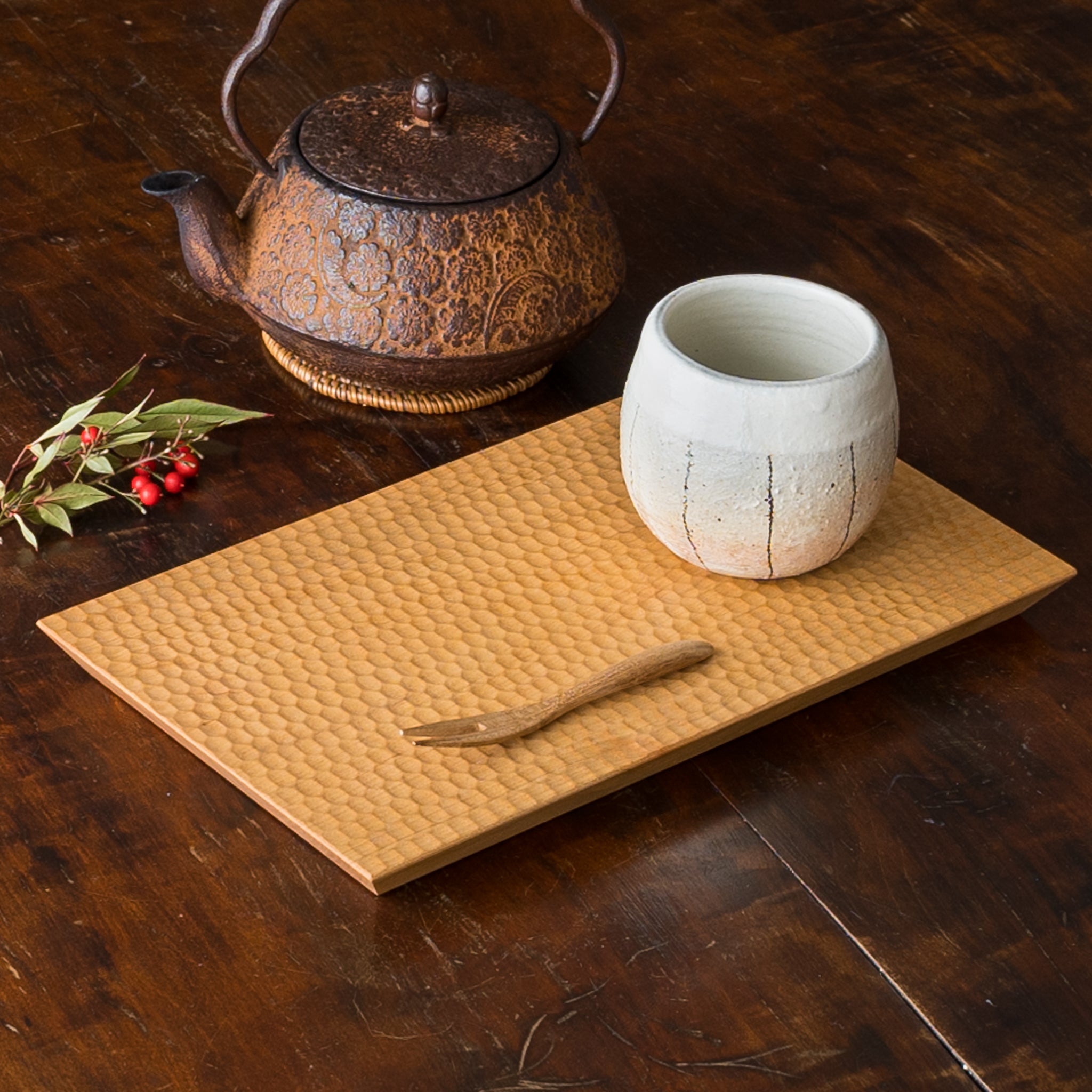 高塚和則 木工房玄 さくらトレイ はちのす｜作家もののうつわ通販 四季