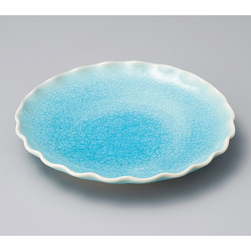 山万 21405-570 トルコブルー輪花7.0皿 1個（ご注文単位1個）【直送品