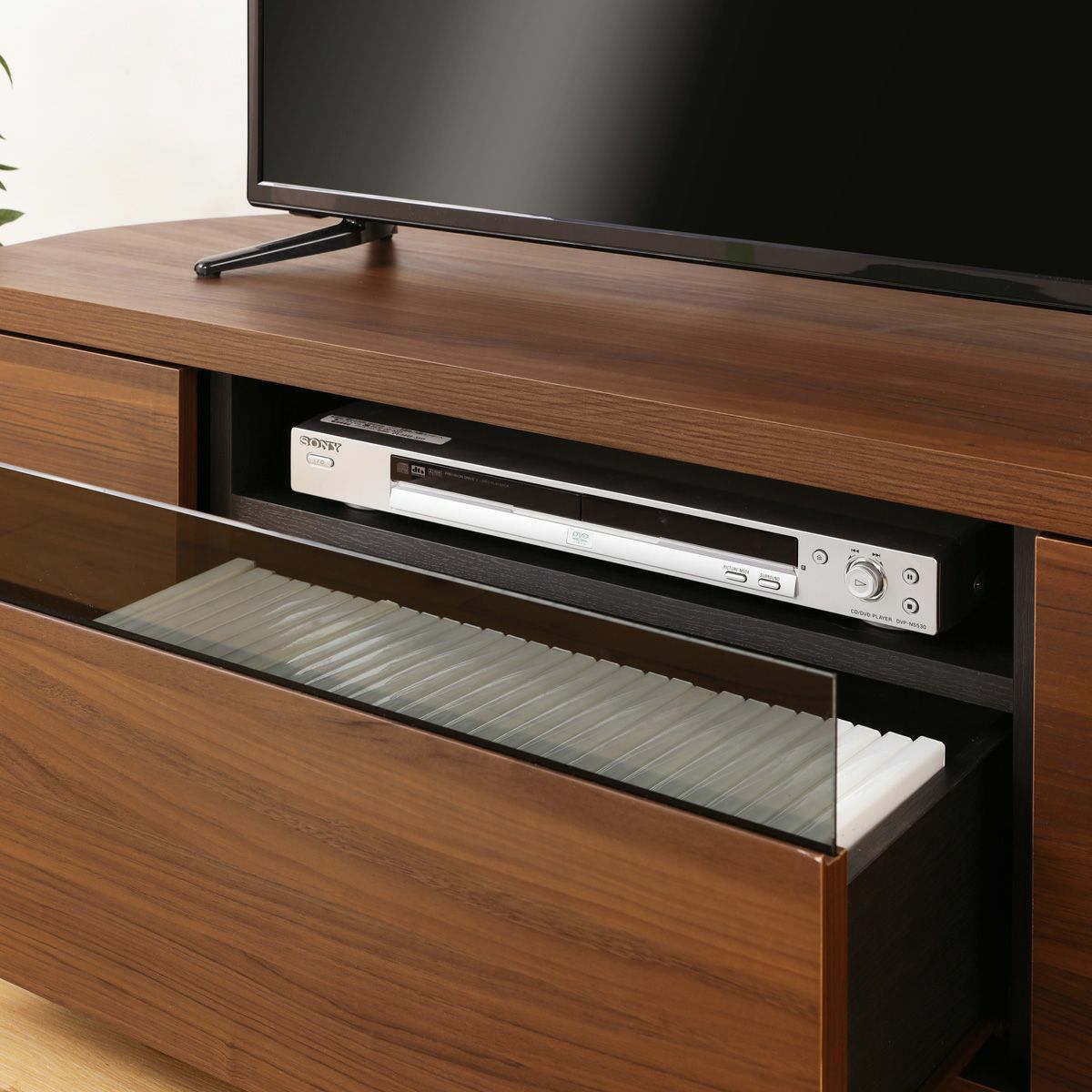 テレビ台 幅110cm 高さ36cm ダークブラウン コーナータイプ 49V型対応